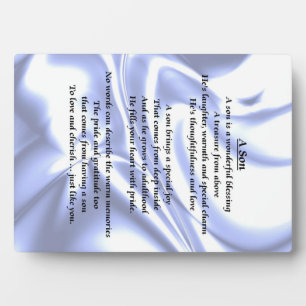 Blue Silk design - son poem Plaque
