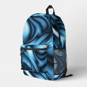 Blue Silk Printed Backpack