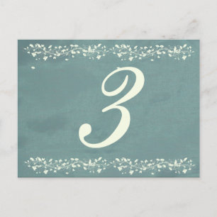 Blue Silk Table Numbers Postcard
