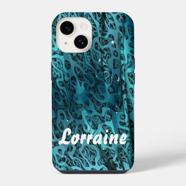 Blue silk texture iPhone case (Back)