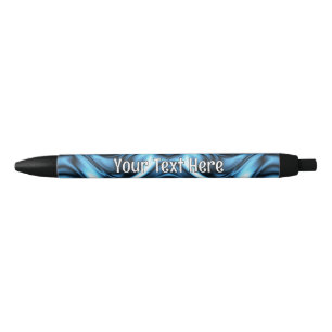 Blue Silk wave Black Ink Pen