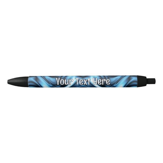 Blue Silk wave Black Ink Pen (Front)