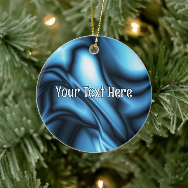 Blue Silk wave Ceramic Ornament (Tree)