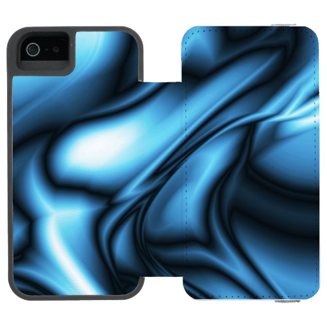Blue Silk wave Incipio iPhone Wallet Case (Folio Open)