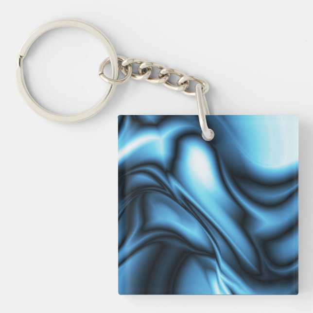 Blue Silk wave Key Ring (Front)