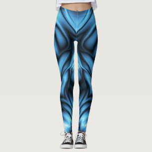 Blue Silk wave Leggings