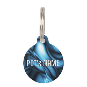 Blue Silk wave Pet Tag