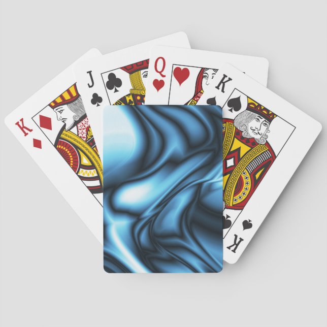 Blue Silk wave Playing Cards (Back)