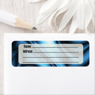 Blue Silk wave Return Address Label