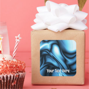 Blue Silk wave Square Sticker