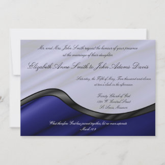 Blue Silk Wave Wedding Invitation