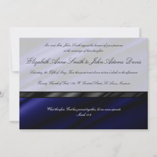 Blue Silk Wedding Invitation