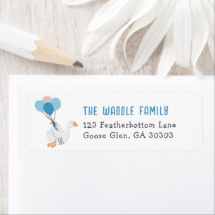 Blue Silly Goose Address Return  Label