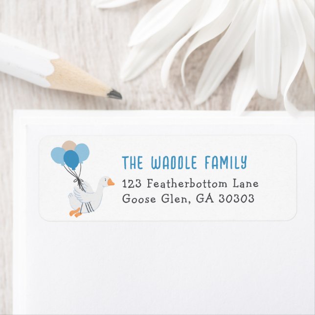 Blue Silly Goose Address Return  Label (Insitu)
