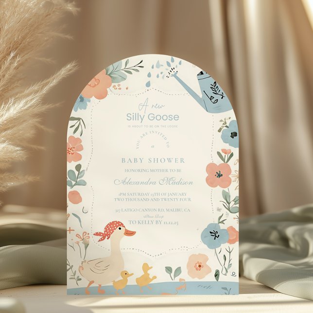 Blue  Silly Goose Baby Shower  Invitation (Creator Uploaded)