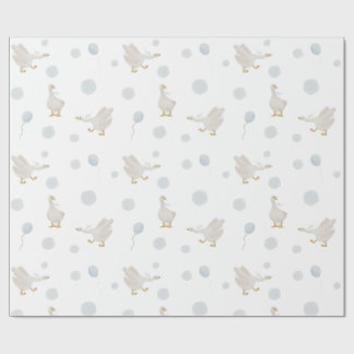 Blue Silly Goose Wrapping Paper