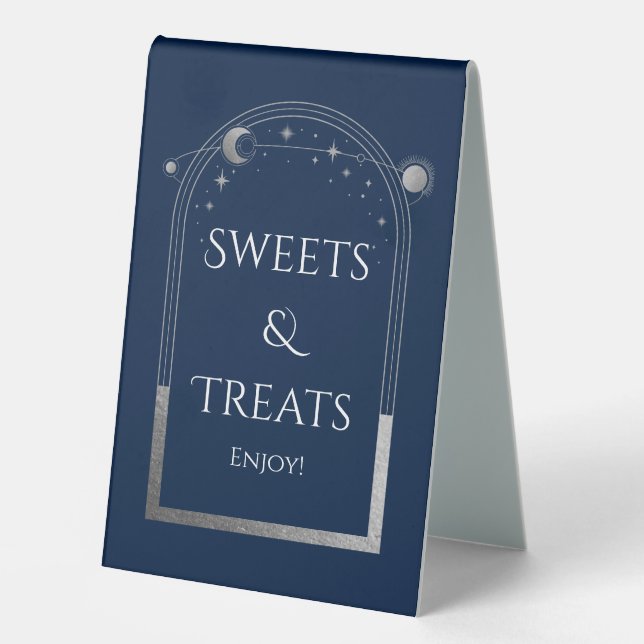 Blue Silver Celestial Sweets & Treats Wedding (Front)