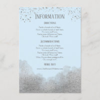 Blue Silver Confetti Wedding Information Details