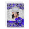 Blue & Silver Damask Quinceanera Announcements