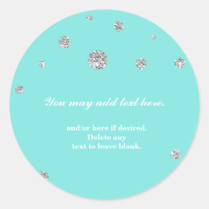 Blue & Silver Glitter Modern Dots Sticker