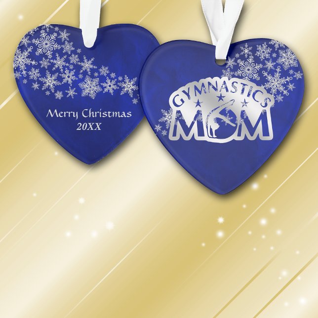 Blue Silver Gymnastics Mum Ornament (Creator Uploaded)