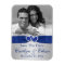 Blue, Silver Hearts Save the Date Photo Magnet
