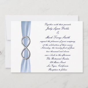 Blue Silver Infinity Wedding Invitation