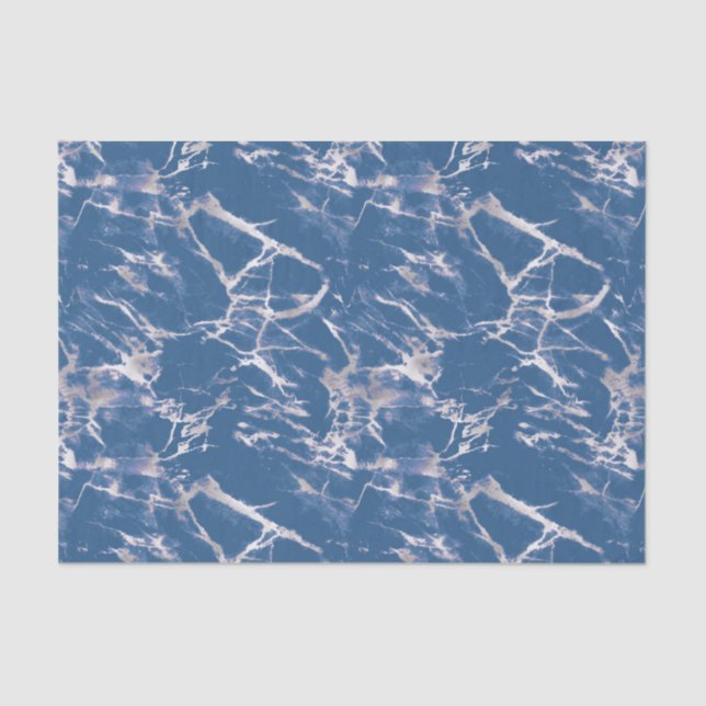 Blue Silver Marble Tissue Paper (Front)