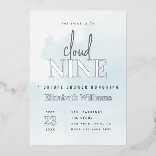 Blue & Silver Modern On Cloud 9 Bridal Shower