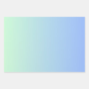 Blue Silver Purple White Ombre  Wrapping Paper Sheet