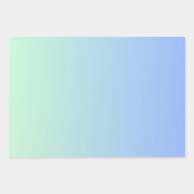 Blue Silver Purple White Ombre  Wrapping Paper Sheet (Front)