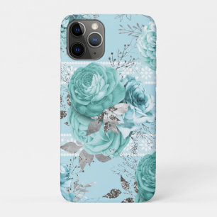 Blue Silver Roses Lace details iPhone 11 Pro Case
