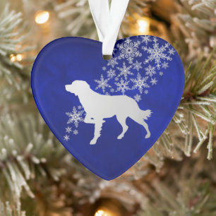 Blue Silver Snowflake Brittany Ornament