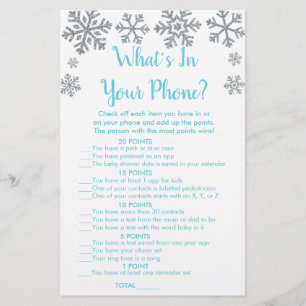 Blue & Silver Snowflake What's In Your Phone Game