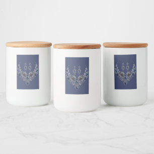 Blue Silver Tiger Crystal Jewellery Set Food Label