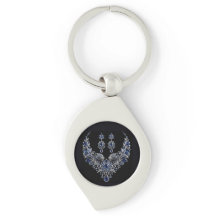 Blue Silver Tiger Crystal Jewellery Set