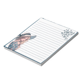 Blue Simple Cute Anime Boho Notepad