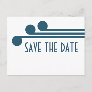 Blue Simple Deco Chic Save the Date Postcard