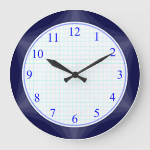 Blue Simple Dial Large Clock