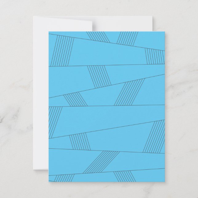 Blue, simple, elegant, abstract line pattern card (Front)
