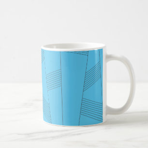 Blue, simple, elegant, abstract line pattern coffee mug