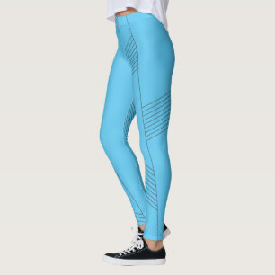 Blue, simple, elegant, abstract line pattern leggings