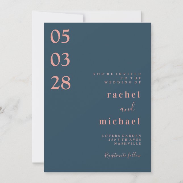 Blue Simple elegant invitation (Front)