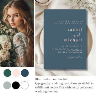 Blue Simple elegant invitation