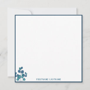 Blue Simple Floral Border Card