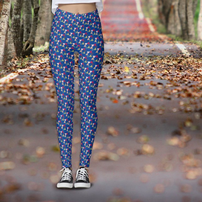 Blue simple geometric coloured pattern  leggings (Creator Uploaded)