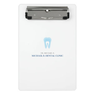Blue Simple Logo Dental Dentist Teeth logo Mini Clipboard