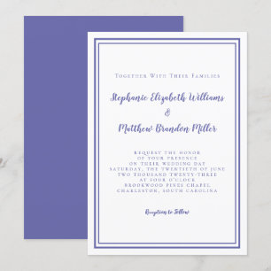 Blue Simple Minimalist Chic Wedding Invitation