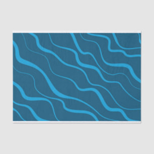 Blue, simple, modern, cool wave abstraction tissue paper