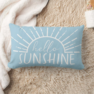 Blue Simple Modern Hello Sunshine     Lumbar Cushion